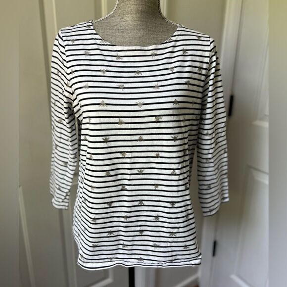 Joules Harbour Striped Bee Print Long Sleeve Shirt US12 - Picture 2 of 7
